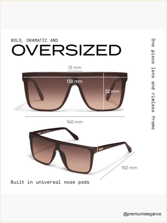 Oversized Shield Sunglasses with UV Protection, Medium Fit main image 5